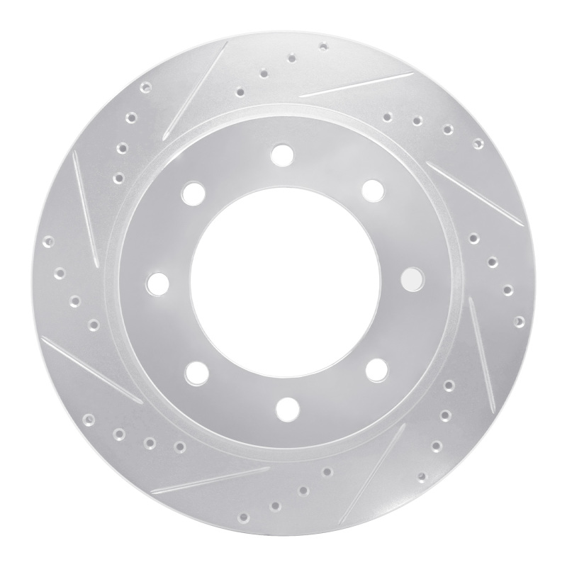 Nissan NV1500 Brake Rotor (1) - Front Left - R1 Concepts - Drilled & Slotted - Silver - `12-`21